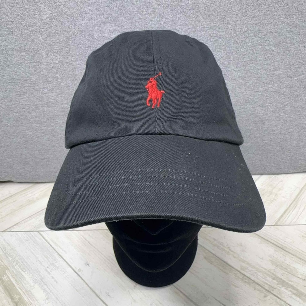 Polo by Ralph Lauren Black Hat with Red Logo